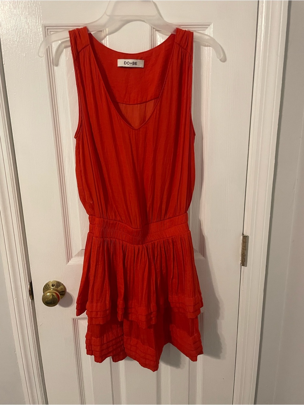 DO+BE Bright Red Tiered Mini Dress